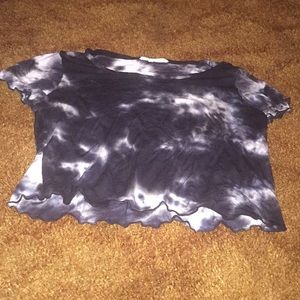 A black and white tye dye crop top